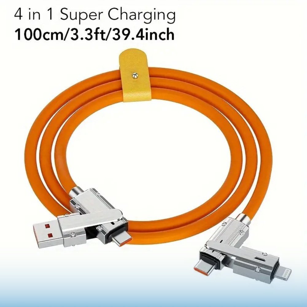 4-in-1 Super Charging Cable with 100W Power and 200cm Length - Until Off
