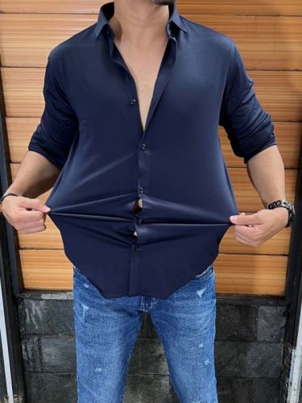Men Imported Lycra Stretchable Slim Fit Shirt - Until Off